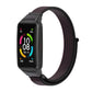 Breathable nylon watch band with black fabric and dark clasp, for smart watch