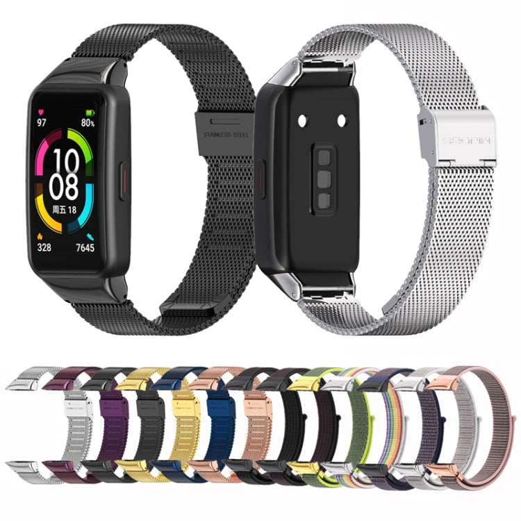 Assorted color watch bands set, including mesh and fabric woven styles