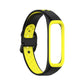 Two-color silicone watch band for Galaxy Fit 2, black outer with yellow perforated strap