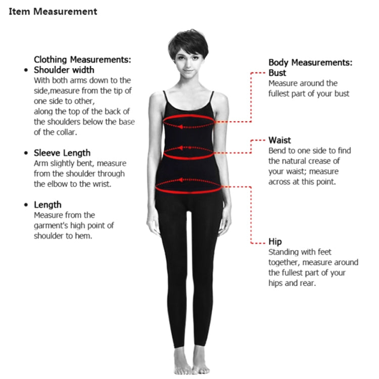 Swimsuit measurement guide showing bust, waist, and hip measuring points