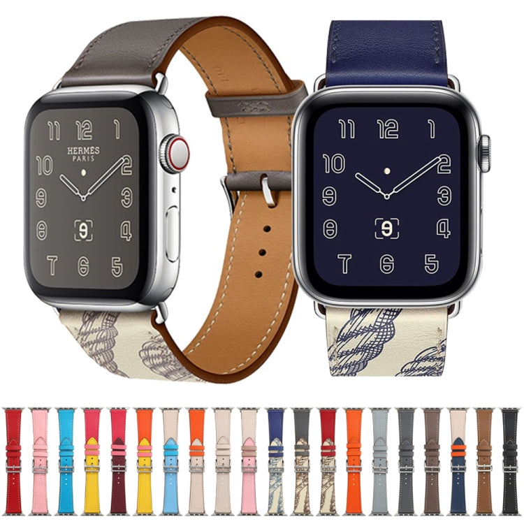 Assorted watch bands with metal buckles in multiple colors for Apple Watch.