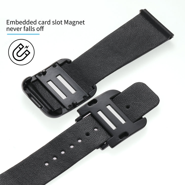 Black silicone watch band with square buckle, textured finish, and pin-hole row