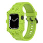 Integrated silicone watch band for Apple Watch, lime green, molded links