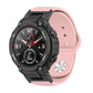 Silicone reverse buckle watch band, pink silicone strap with black buckle