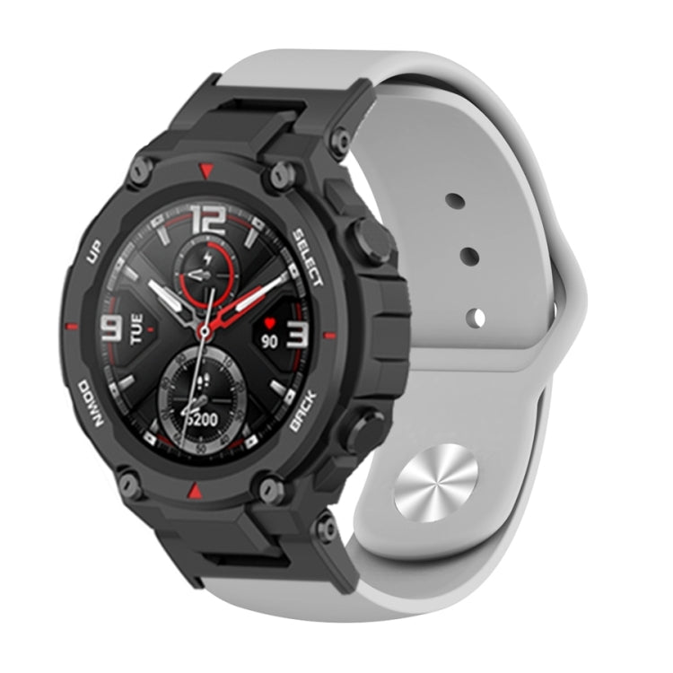 Silicone reverse buckle watch band, white strap with metal clasp and mounting holes