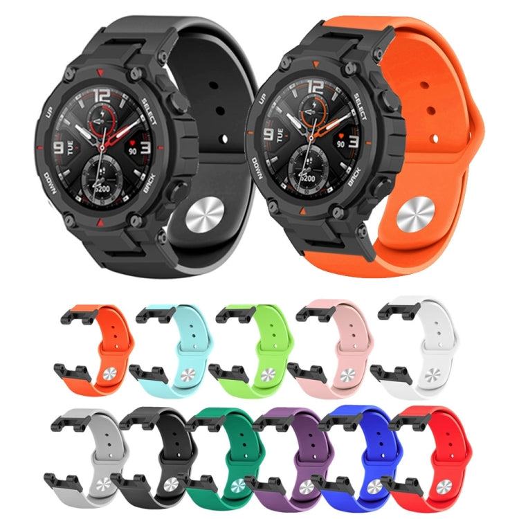 Silicone reverse buckle watch band set with multiple colored straps and metal clasps