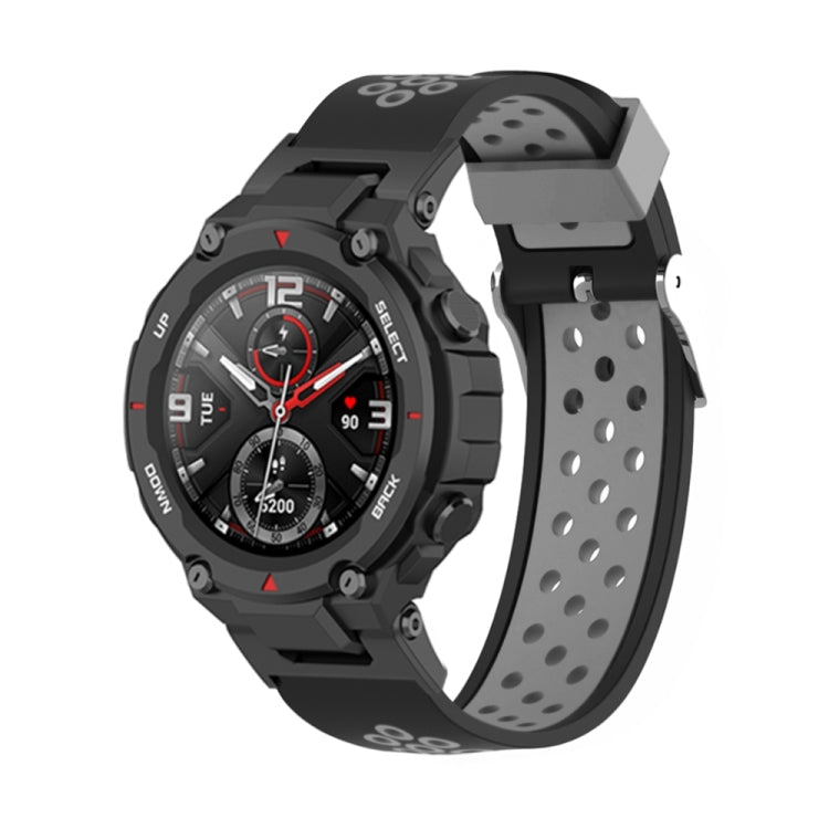3-Row Holes Two-color Silicone Watch Band, For Amazfit T-Rex / T-Rex Pro / Ares