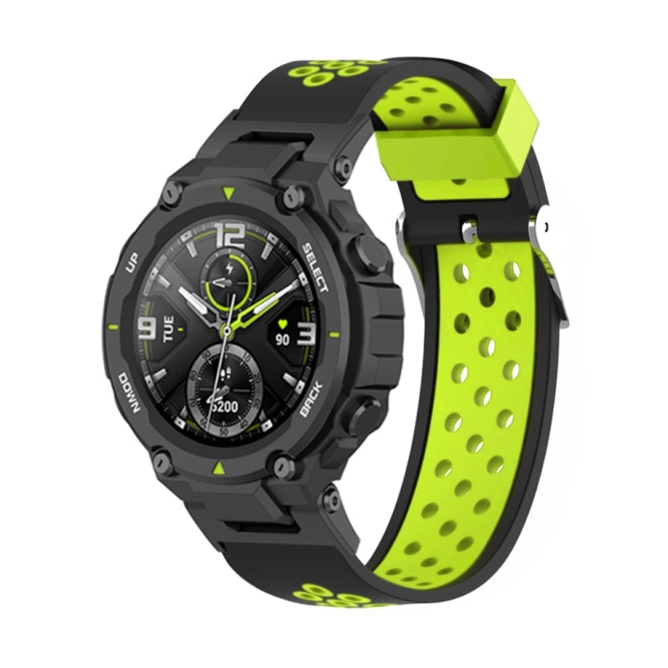 3-Row Holes Two-color Silicone Watch Band, For Amazfit T-Rex / T-Rex Pro / Ares