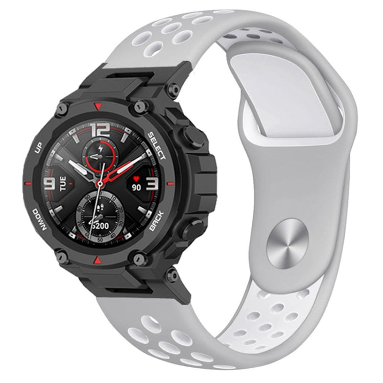 Two-color Holes Reverse Buckle Silicone Watch Band, For Amazfit T-Rex 2