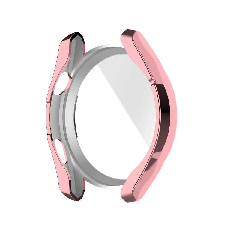 Full coverage TPU protective watch case, pink and silver ring frame
