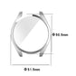 TPU electroplated watch case, silver-toned full coverage bezel with raised tabs