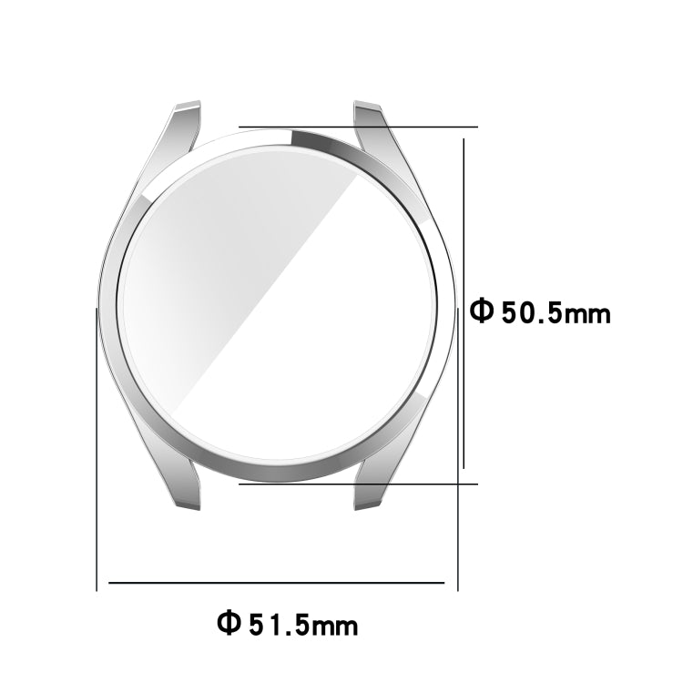 TPU electroplated watch case, silver-toned full coverage bezel with raised tabs