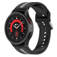 Two-tone striped silicone watch band in black with no visible accent stripe on the bezel.