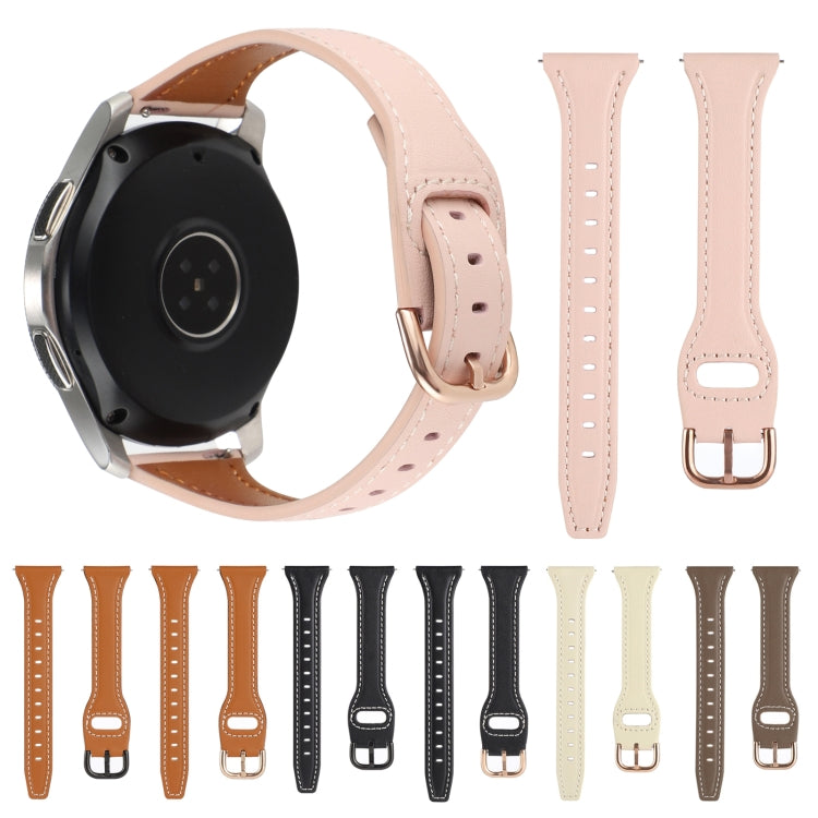 22mm genuine leather watch bands set showing multiple colors with reverse buckles and stitched straps