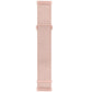 Rose pink woven nylon watch band with matching buckle tabs