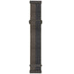 Nylon buckle watch band with dark brown woven texture and black rubber ends