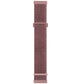 Nylon buckle watch band with dusty rose pink woven texture and light pink rubber ends