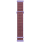 Nylon buckle watch band with lavender pink woven texture and light purple rubber ends