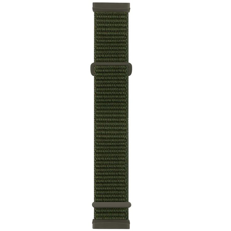 Olive green nylon rubber watch band with buckle for Fitbit Versa 3