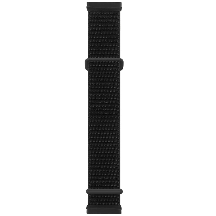 Black nylon rubber watch band with buckle for Fitbit Versa 3