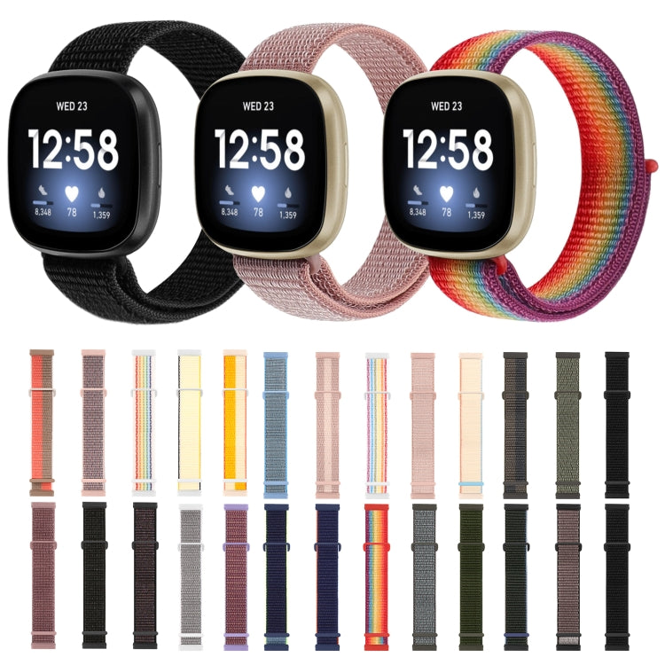 Set of nylon rubber watch bands with buckles for Fitbit Versa 3 in multiple colors