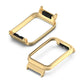 Metal watch protective case, gold-tone frame with clear window and black insert