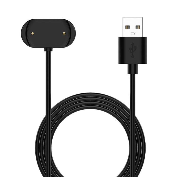 Magnetic watch cradle charging cable with USB-A connector and dock, black