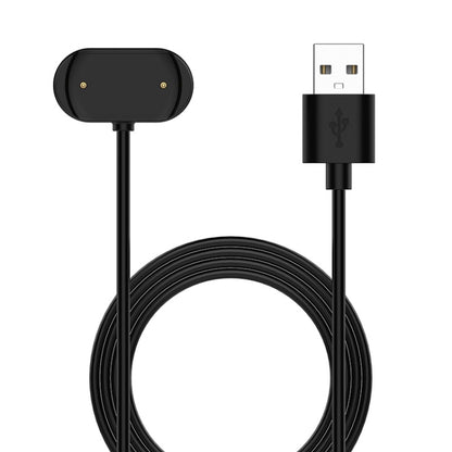 Magnetic watch cradle charging cable with USB-A connector and dock, black