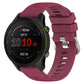 Wine red cross-textured silicone watch band with secure clasp, 18mm width.