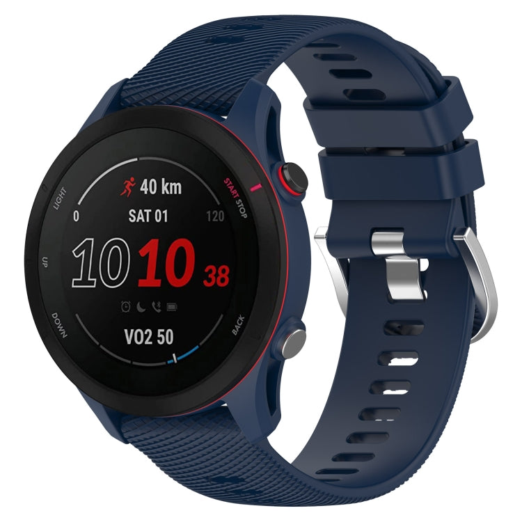 Silicone watch band with cross texture, navy blue strap for Garmin Forerunner 255S