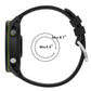 Cross-textured silicone watch band, adjustable size 5.5–8.7 in, black