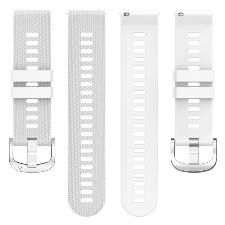 22mm cross-textured silicone watch bands shown in light gray and white