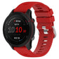 22mm cross-textured silicone watch band in red with matching clasp