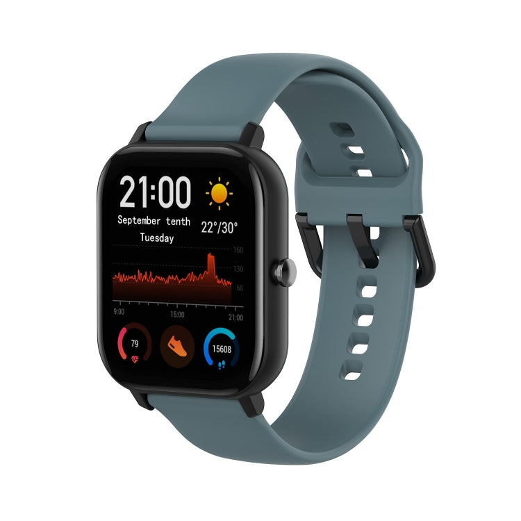 For Amazfit GTS4 Mini Solid Color Soft Silicone Watch Band, S Size, Large Size