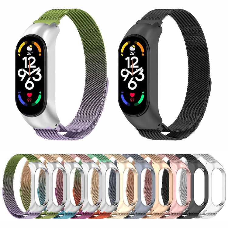 Multicolor Milan metal watch band set with mesh links for Xiaomi Mi Band 7/7NFC