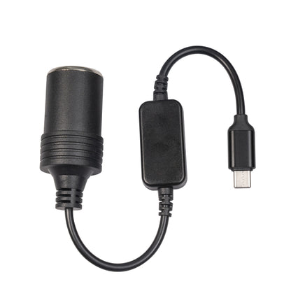 3710-03 30cm Type-C 5V to 12V Car Cigarette Lighter Socket Boost Power Adapter Cable, 30cm Type-C