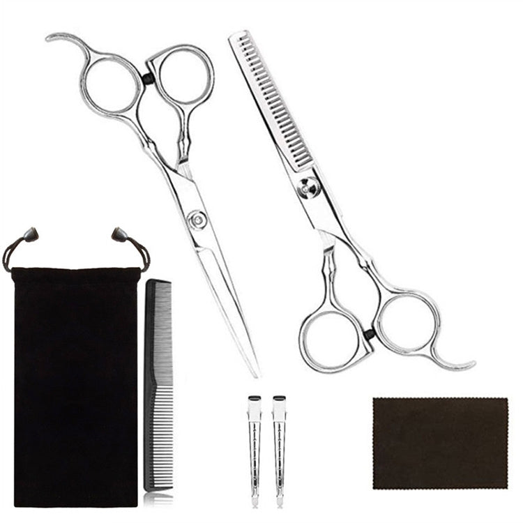 Hair scissors set with black storage pouch and thinning comb accessory