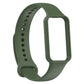 Silicone watch band for Amazfit Band 7, dark green strap with curved clasp and holes