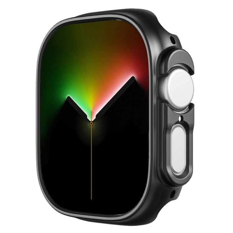 Frosted black PC case for Apple Watch Ultra 49mm, half-coverage with side button cutouts