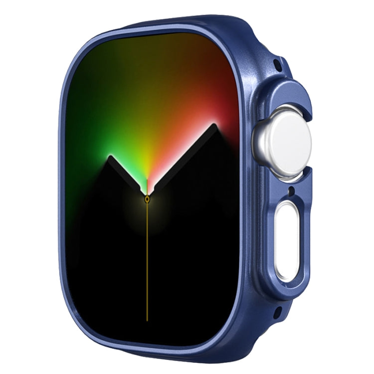 Frosted midnight blue PC case for Apple Watch Ultra 49mm, half-coverage with button cutouts