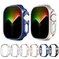 Frosted PC watch cases for Apple Watch Ultra 49mm, blue and silver half-coverage