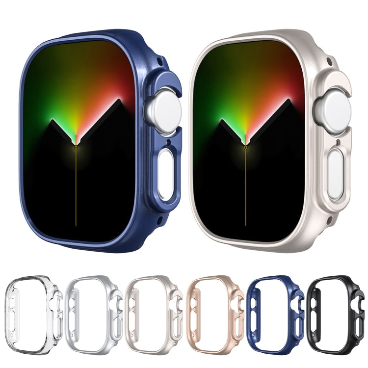 Frosted PC watch cases for Apple Watch Ultra 49mm, blue and silver half-coverage