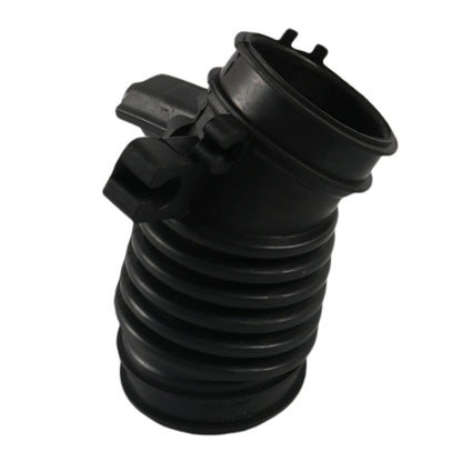 Car air intake hose, black rubber with ribbed section and connector spout