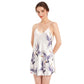 Sexy V-neck Crane Pattern Short Sling Skirt Pajamas, S, M, L, XL