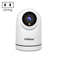 White SriHome indoor pan-tilt WiFi surveillance camera with US plug