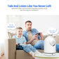 Small white indoor surveillance camera with front speaker grille