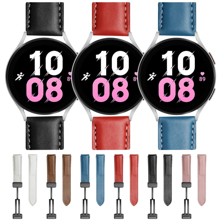 Multi-color genuine leather watch bands with stitched edges and metal buckles