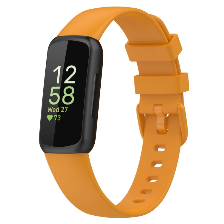 For Fitbit Inspire3 Solid Color Silicone Watch Band, L Size, S Size