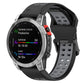 Two-color black and dark gray silicone watch strap with reverse buckle, perforated strap