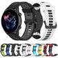 Set of two-color silicone watch bands in multiple colors, shown with matching straps.